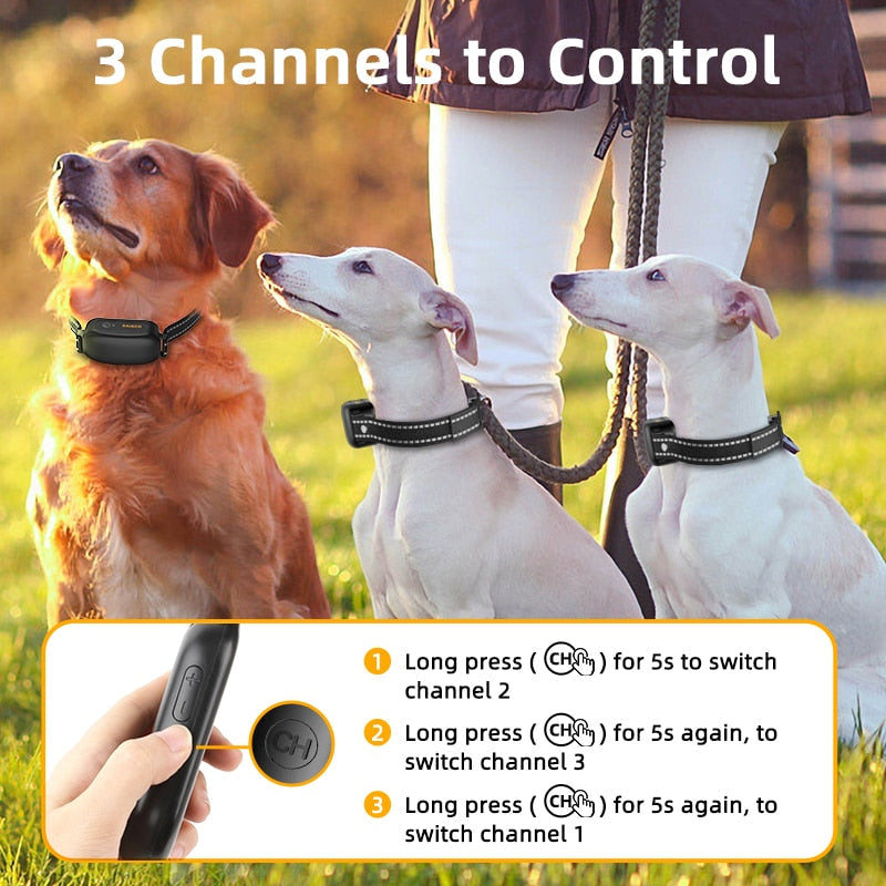 BARKAHOLICS® BH521R Remote Dog Training Shock Collar 1-2 Dogs 1000m S/M/L - BARKAHOLICS®